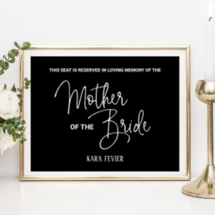 Póster Asiento Reservado de la Novia Madre Fallecida Memo