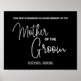 Póster Asiento Reservado de Madre Negra Memorial de Boda