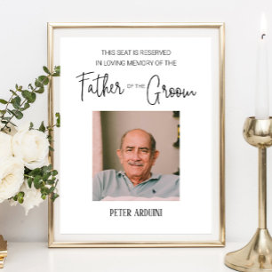 Póster Asiento Reservado del Padre del Novio en la Boda e