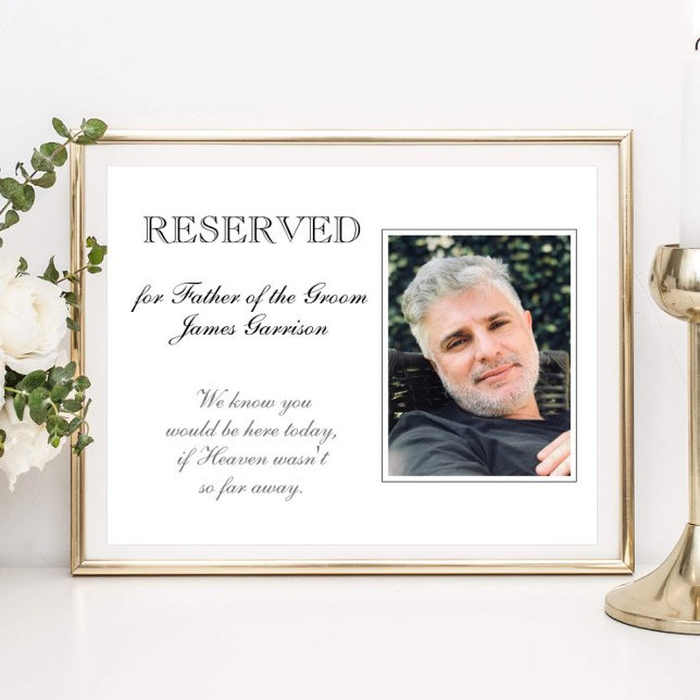 Póster Asiento Reservado Memorial de Boda Padre del Novio (Subido por el creador)