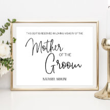 Asiento Reservado para la Madre del Novio Memorial