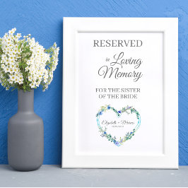Póster Asiento Reservado Recuerdo Amoroso Corazón Floral