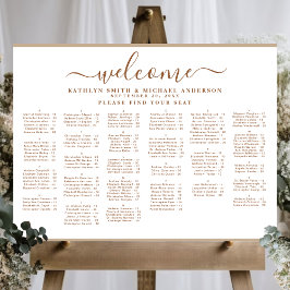 Póster Asientos Alfabéticos Bodas Beige-Moderno