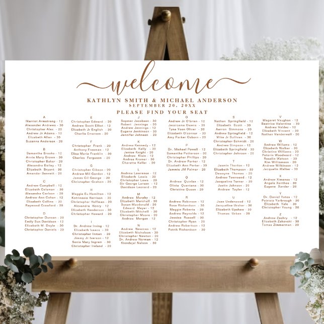 Póster Asientos Alfabéticos Bodas Beige-Moderno (Subido por el creador)