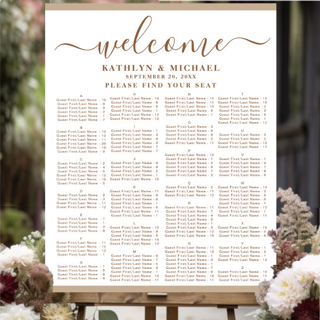 Póster Asientos Alfabéticos Bodas Beige-Moderno (Subido por el creador)