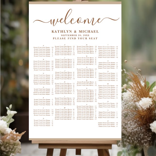 Póster Asientos Alfabéticos Bodas Beige-Moderno (Subido por el creador)