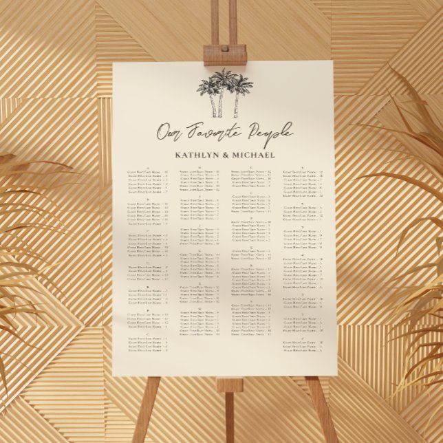 Póster Asientos Alfabéticos Bodas Minimalistas de árbol d (Subido por el creador)