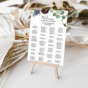 Póster Asientos alfabéticos con flores y vegetación de Bo