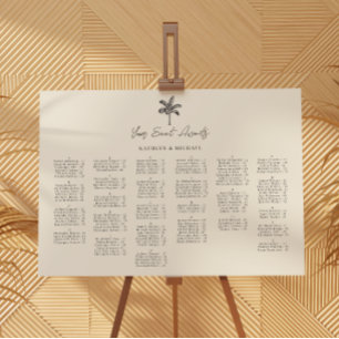 Póster Asientos alfabéticos de la boda del destino del ár