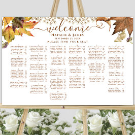 Póster Asientos Alfabéticos Rústicos Bodas Otoño