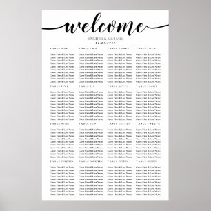 Póster Asientos de Bienvenida en Mesa para Dieciséis en B