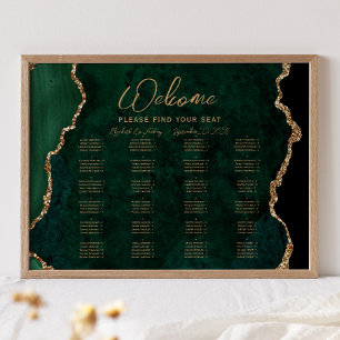 Póster Asientos de Boda Alfabeticos de Ágata Verde Esmera