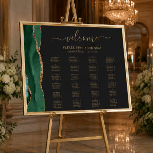 Póster Asientos de Boda Alfabeticos de Ágata Verde Esmera