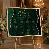 Asientos de Boda Alfabeticos de Ágata Verde Esmera