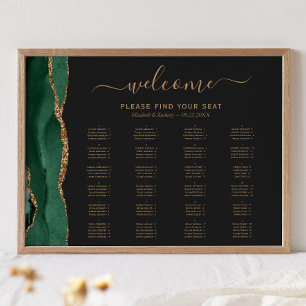 Póster Asientos de Boda Alfabetizados de Ágata Verde Esme