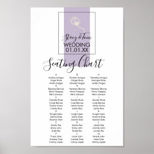 Póster Asientos de boda de algodón botánico lavanda plant