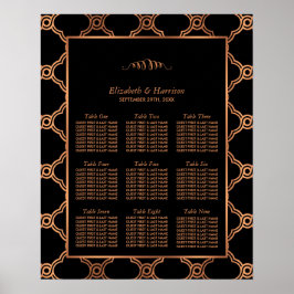 Póster Asientos de Boda de Gatsby de Art Deco Geométrico