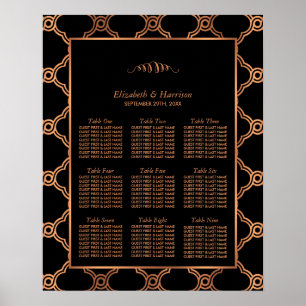 Póster Asientos de Boda de Gatsby de Art Deco Geométrico 