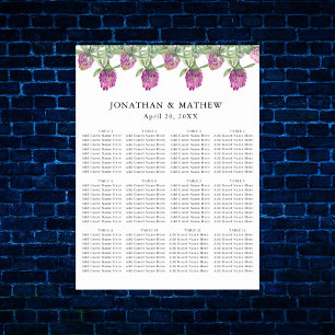 Póster Asientos de Boda Floral Acuarela de Jungla de Vera