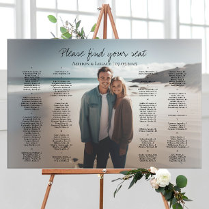Póster Asientos de boda fotográfico moderno alfabético