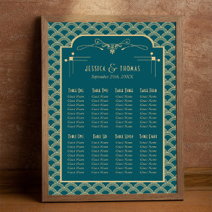 Póster Asientos de boda Vintage Art Deco Gatsby de los añ