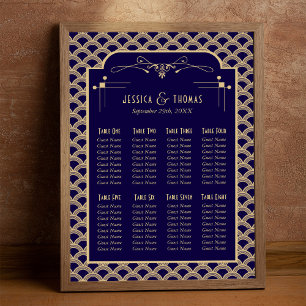 Póster Asientos de boda Vintage Art Deco Gatsby de los añ
