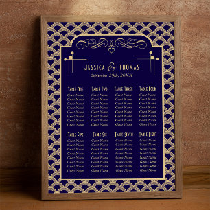 Póster Asientos de boda Vintage Art Deco Gatsby de los añ