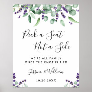 Póster Asientos de Ceremonia de Boda con Eucalipto y Lava