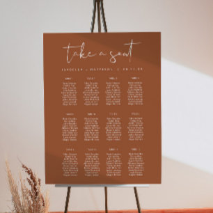 Póster Asientos de CORIANDER Boho Terracotta Rust Boda