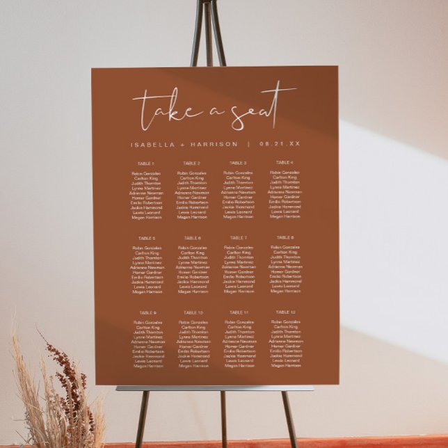 Póster Asientos de CORIANDER Boho Terracotta Rust Boda (Subido por el creador)