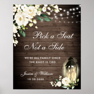 Póster Asientos de la ceremonia de Boda de Linterna de ro