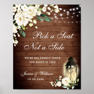 Póster Asientos de la ceremonia de Boda de Linterna de ro