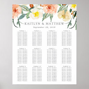 Póster Asientos de la colección de Bodas de primaverales