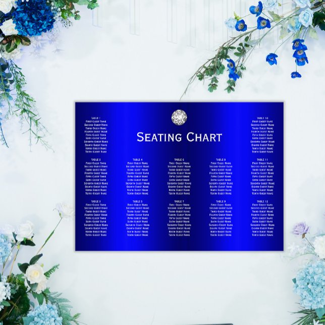 Póster Asientos de la recepción de la boda azul Diamantes (Subido por el creador)