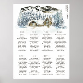 Póster Asientos de mesa para boda rústica de invierno en 