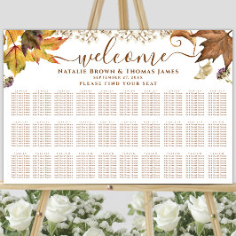 Póster Asientos de mesa Rustic Autumn Boda 30