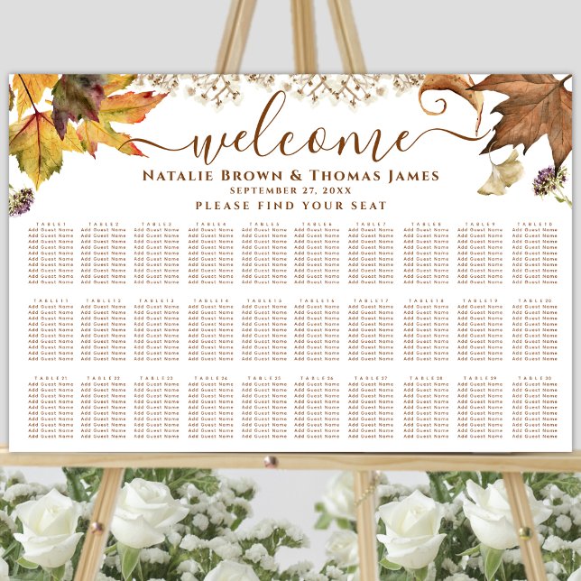 Póster Asientos de mesa Rustic Autumn Boda 30 (Subido por el creador)