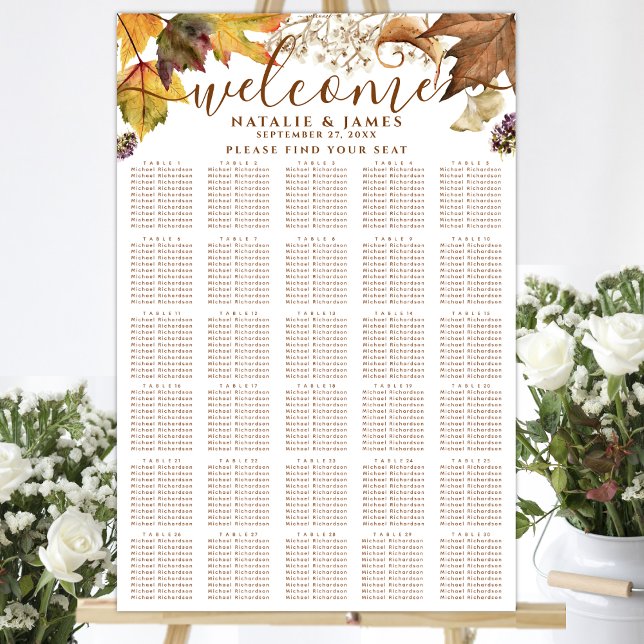 Póster Asientos de mesa Rustic Autumn Boda 30 (Subido por el creador)