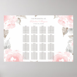 Póster Asientos de Rosa Boda de color rosa de color rosa 