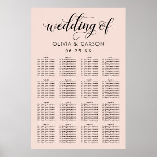 Póster Asientos modernos para Bodas Rubor y Black Script