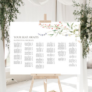 Póster Asientos por Orden Alfabetico para Boda Minimalist