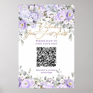 Póster Asientos QR de PixDezines Elegante Púrpura Hyde