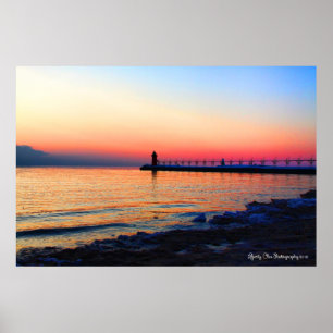 Póster Asilo del sur, faro 36" de Michigan" poster X24