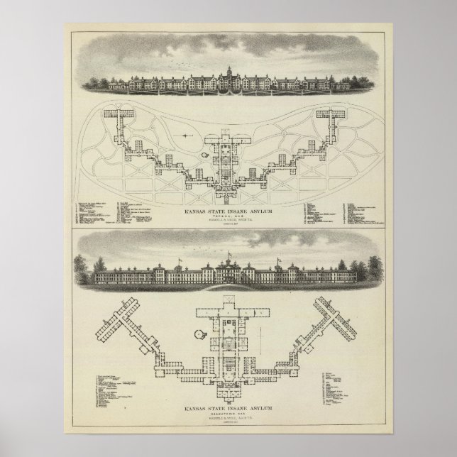 Póster Asilos demenciales del estado de Kansas (Frente)