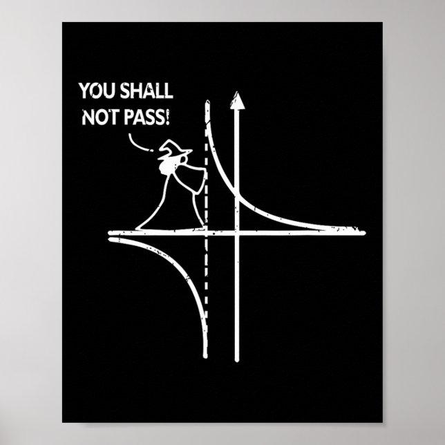 Póster Asíntota de función Geek Matemáticas Chiste Profes (Frente)