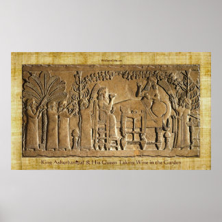 Poster Asirio de Arte Histórico del Rey Ashurbanip