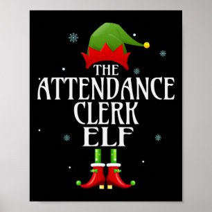 Póster Asistencia Empleado Elf Xmas Grupo Familiar Coinci