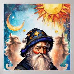 Póster Asistente Celestial Sol y Luna