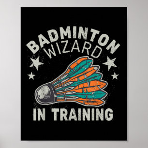 Póster Asistente De Badminton En Entrenamiento Transporta