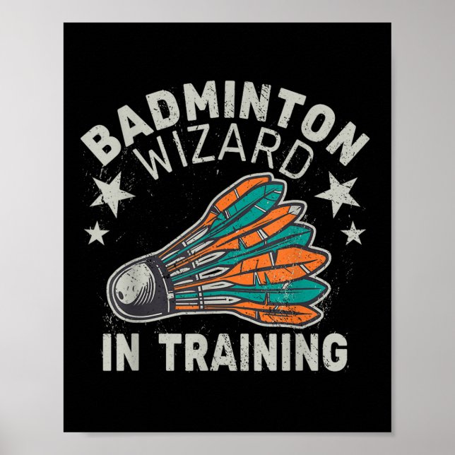 Póster Asistente De Badminton En Entrenamiento Transporta (Frente)